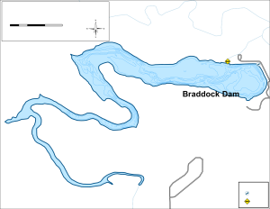 Braddock Dam Topographical Lake Map