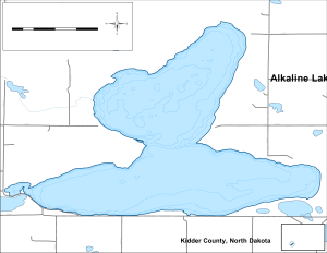 Alkaline Lake Topographical Lake Map