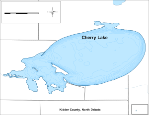 Cherry Lake Topographical Lake Map