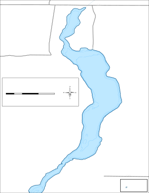 Crooked Lake - North Topographical Lake Map