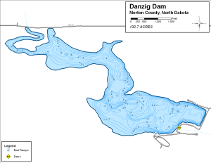 Danzig Dam Topographical Lake Map