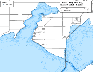 Devils Lake - Creel Bay Topographical Lake Map