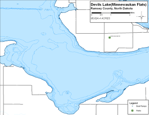 Devils Lake - Minnewaukan Flats Topographical Lake Map