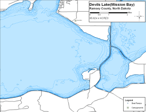 Devils Lake - Mision Bay Topographical Lake Map