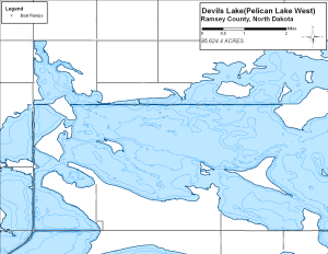 Devils Lake-  Pelican Lake West Topographical Lake Map