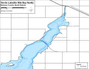 Devils Lake - Six Mile Bay North Topographical Lake Map