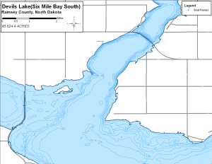 Devils Lake - Six Mile Bay South Topographical Lake Map