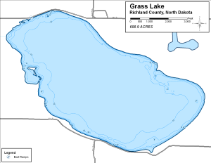 Grass Lake Topographical Lake Map