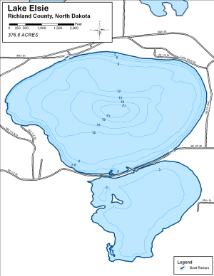 Lake Elsie Topographical Lake Map