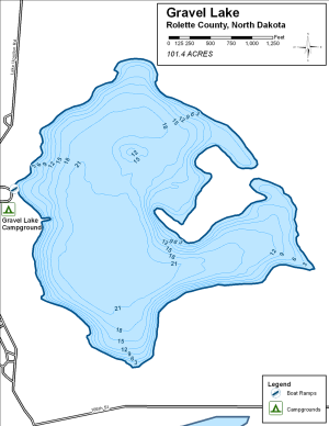 Gravel Lake Topographical Lake Map