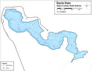 Davis Dam Topographical Lake Map