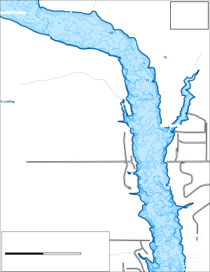 Jamestown Resevoir (Central) Topographical Lake Map