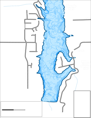 Jamestown Resevoir (South) Topographical Lake Map