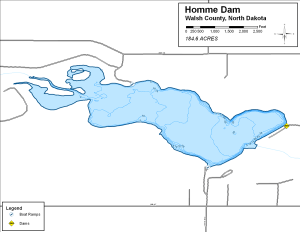 Homme Dam Topographical Lake Map