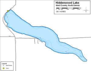 Hiddenwood Lake Topographical Lake Map