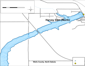Harvey Dam (North) Topographical Lake Map