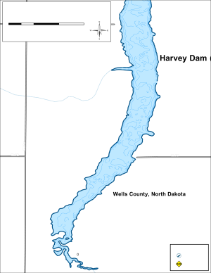 Harvey Dam (South) Topographical Lake Map