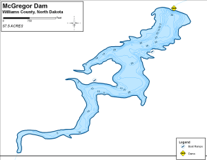 McGregor Dam Topographical Lake Map