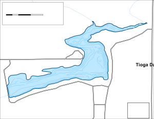 Tioga Dam Topographical Lake Map