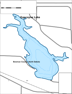 Gascoyne Lake Topographical Lake Map