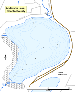 Anderson Lake Topographical Lake Map