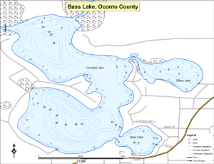 Bass Lake T32NR17ES22 Topographical Lake Map