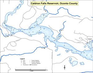 Caldron Falls Reservoir Topographical Lake Map