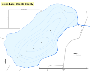 Green Lake Topographical Lake Map