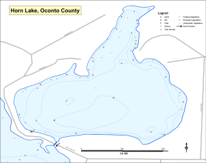 Horn Lake Topographical Lake Map