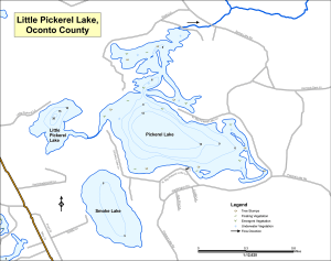 Pickerel Lake Topographical Lake Map
