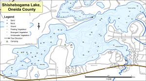 Shishebogama Lake Topographical Lake Map