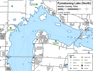 Pymatuning Lake North Topographical Lake Map