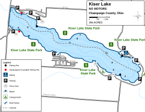 Kiser Lake Topographical Lake Map
