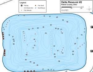 Delta Resevoir 2 Topographical Lake Map