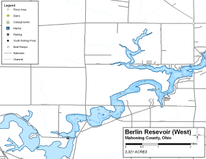 Mahoning Resevoir West Topographical Lake Map