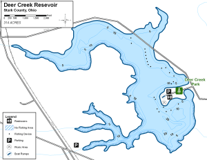 Deer Creek Resevoir Topographical Lake Map