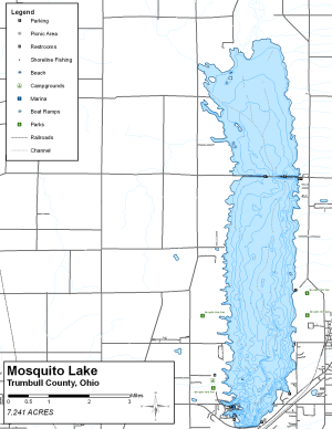 Mosquito Lake Topographical Lake Map