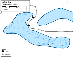 Lake Sue Topographical Lake Map