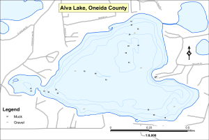 Alva Lake Topographical Lake Map