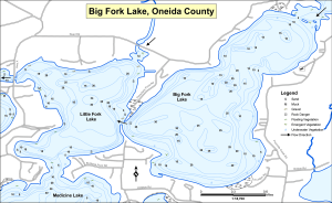 Big Fork Lake Topographical Lake Map