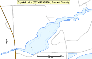 Crystal Lake T37NR09ES06 Topographical Lake Map