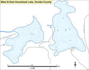 Horsehead Lake, East Topographical Lake Map