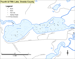 Fourth Lake Topographical Lake Map