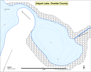 Inkpot Lake T39NR05ES09 Topographical Lake Map