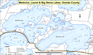 Laurel Lake (Medicine) Topographical Lake Map