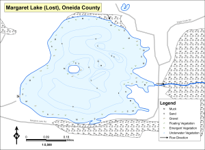 Margaret Lake (Lost) Topographical Lake Map