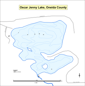 Oscar-Jenny Lake Topographical Lake Map