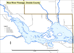 Rice River Flowage (Nokomis) Topographical Lake Map
