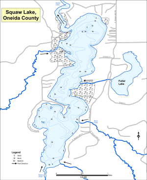Squaw Lake Topographical Lake Map
