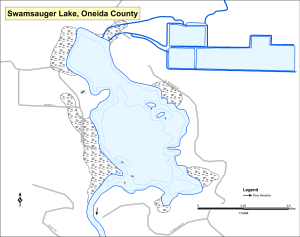 Swamsauger Lake (Swampsauger) Topographical Lake Map